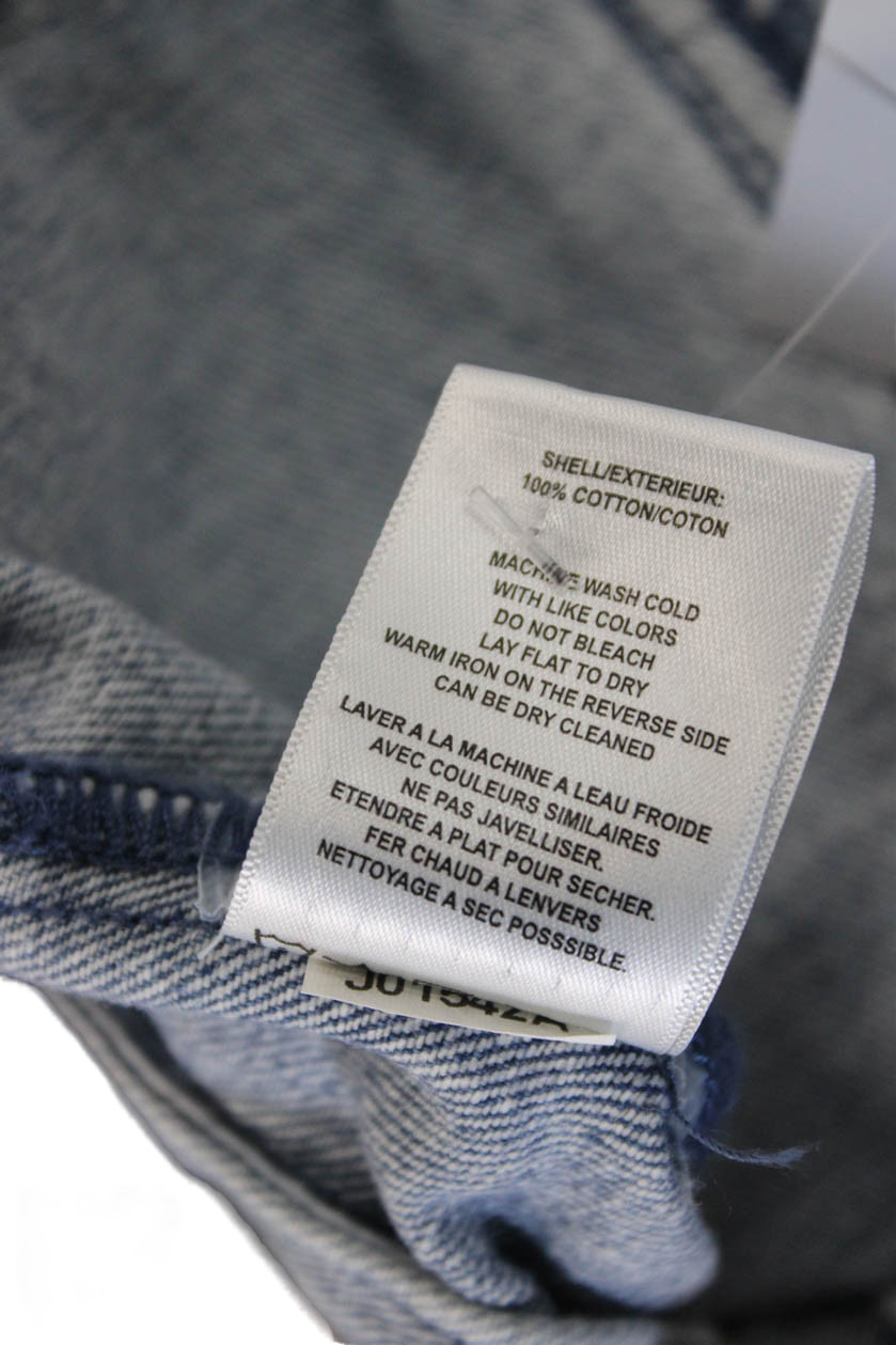 Vigoss Women Basic Jacket Blue Button Front Long … - image 5