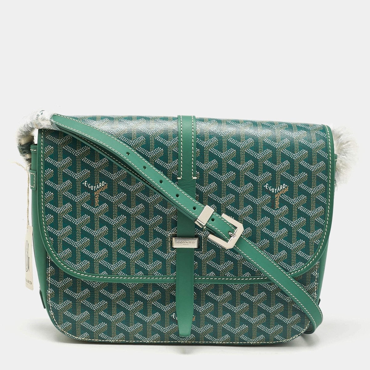 バッグ m Goyard Belvedere II Green Coated Canvas and Leather Shoulder Bags