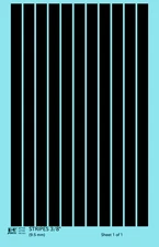 K4 O Scale Water Slide Decals Black 3/8 Inch Stripes Set