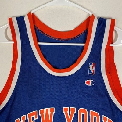Champion Anthony Mason New York Knicks #14 Blue Jersey size 40 | eBay