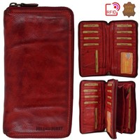 Hill Burry GeldböRse Geldbeutel Geldtasche Damen Leder Waschleder Rot Neu