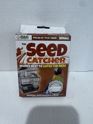 A&E Small Bird Cage Seed Catcher White Mesh fits 26'' to 52'', Keep Floors Clean