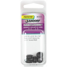 Jandorf 61512 Grommet, 3/16 in ID, 7/16 in OD, Rubber, Black, 7/32 in Thick Pane