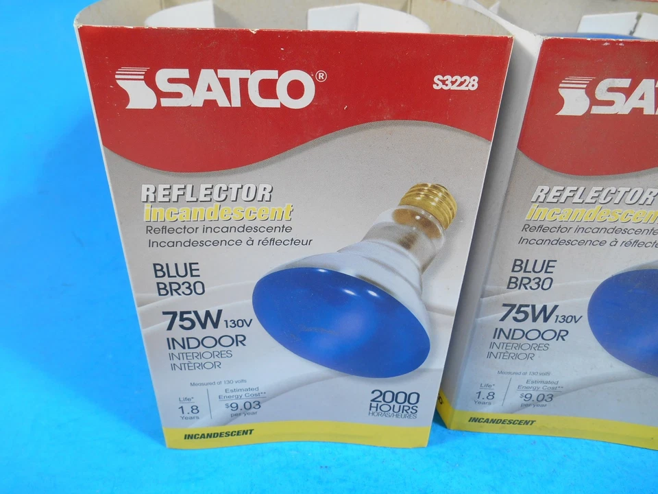 4X Satco Blue BR30 75W Indoor Reflector S3228 Light Bulbs - Image 2 of 4