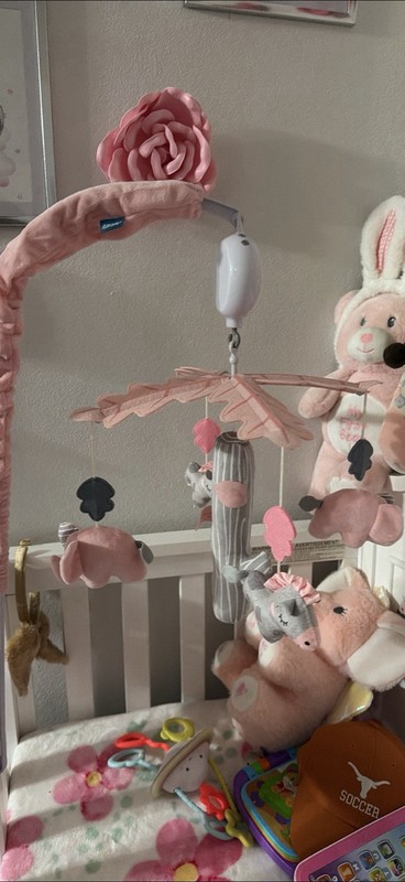 Skip Hop Animals Crib Nursery Mobile, Pink/Gray/White, Crib Mount