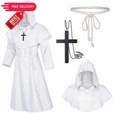 TOKYO REVENGERS Medieval Renaissance Monk Friar Priest Wizard XX-Large, White