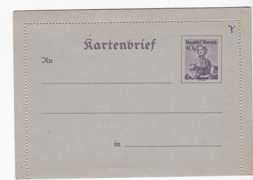 Kartenbrief,40 g Trachten,Ganzsache, ungelaufen