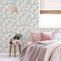Dalmatian Flecken Pastell Rosa Blau Schwarz Metallic Gold 909708 Arthouse Tapete