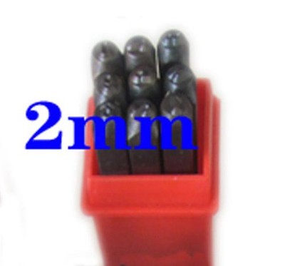 9pcs Steel Number Die Stamp 2mm Metal Punch Set 0 1 2 3 4 5 6 7 8 9