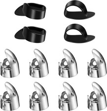 12 Piece Thumb Picks Set, Adjustable Banjo Picks 8 Pcs Stainless Steel Finger 