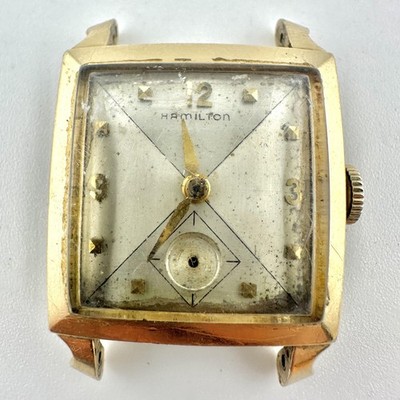 Vintage Hamilton Mens Watch 26mm 10K Gold Filled Manual Wind For Parts USA