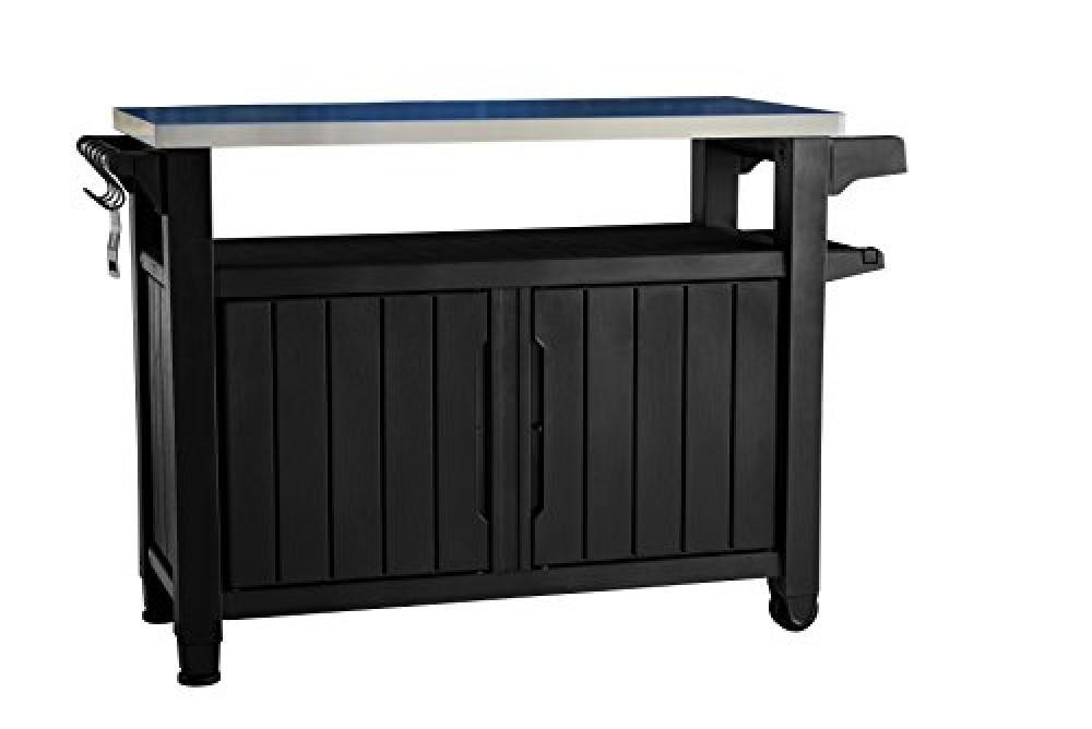 (TG. 145x69.7x60.3 cm) Keter Unity XL Barbecue, Graffite, 123.7x54x90 cm - NUOVO
