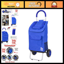 Foldable Shopping Cart with Wheels, Removable Bag, Rolling Handtruck for Groceri