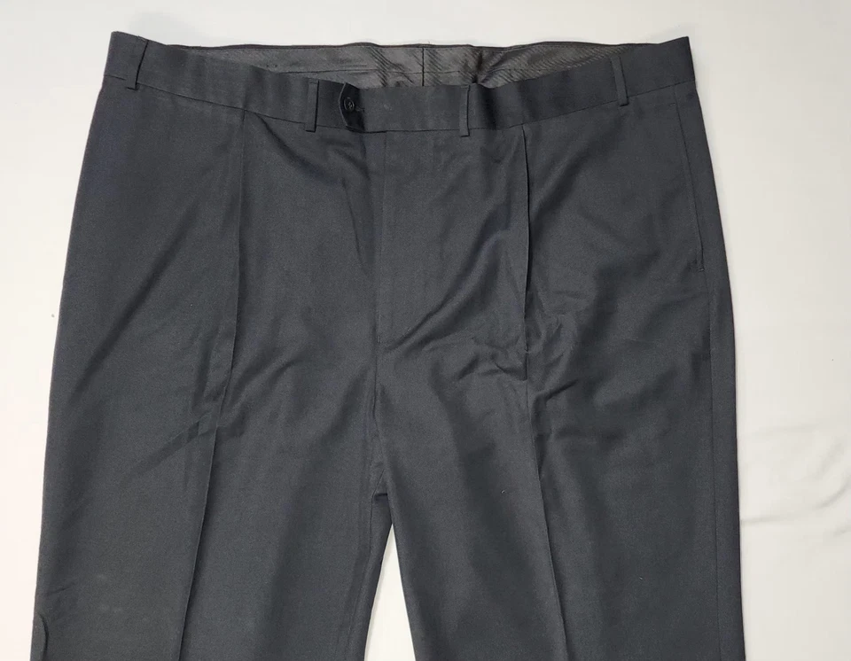 Geoffrey Beene Men Big & Tall Dress Pants  Black Pleated Pockets Office 50W 30L - Image 3 of 4