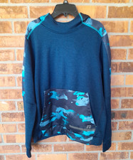 Boys Blue Camo Russell Dri-Power 360 Lined Tech Hoodie Sz 18 XXL