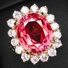 Sparkling Pink Padparadscha Sapphire 9.55Ct 925 Sterling Silver Rose Gold Rings