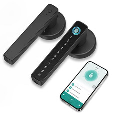 Fingerprint Door Lock Biometric Smart Knob Keyless Entry Black