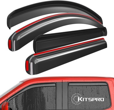 KitsPro in-Channel Side Window Rain Guards for 2017-2026 Ford F-250 F-350 Super 