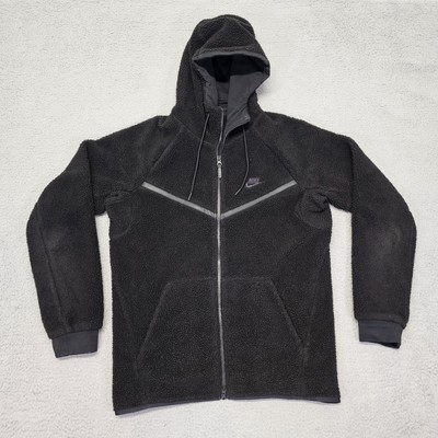 Nike Tech Fleece Sherpa Jacket Men's Large ICON Wind Runner Black