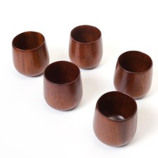 Wood Lacquer Teacups 7×8cm Set of 5