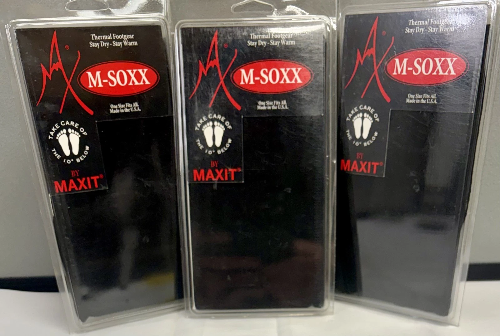 Vintage 1994 Maxit M-SOXX Black Thermal Athletic Socks NFL Inspired 3 Pr. OSFA