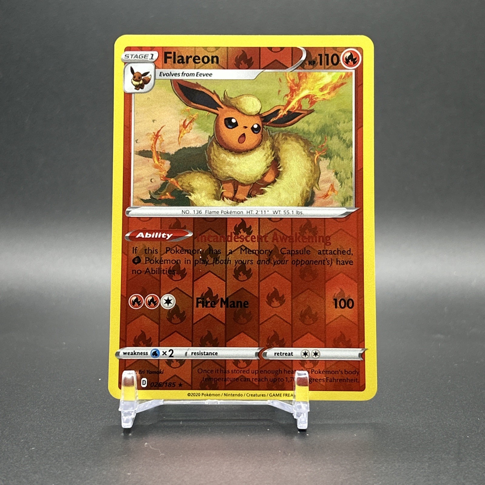 Pokémon TCG Flareon Vivid Voltage 026/185 Reverse Holo Rare - NM OR BETTER