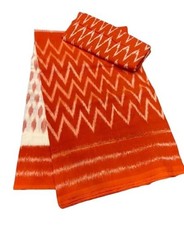 Women's New Plain Linen Digital Print Saree With Unstitched Blouse Piece