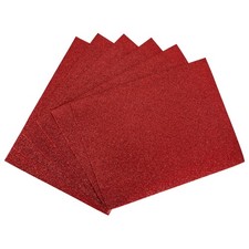 6 Pcs Red Glitter EVA Foam Sheets 11 x 8 Inch 2mm Thick