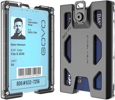 T4 Badge Holder No-Clip Version - Durable Polycarbonate ID Card Holder Holds ...