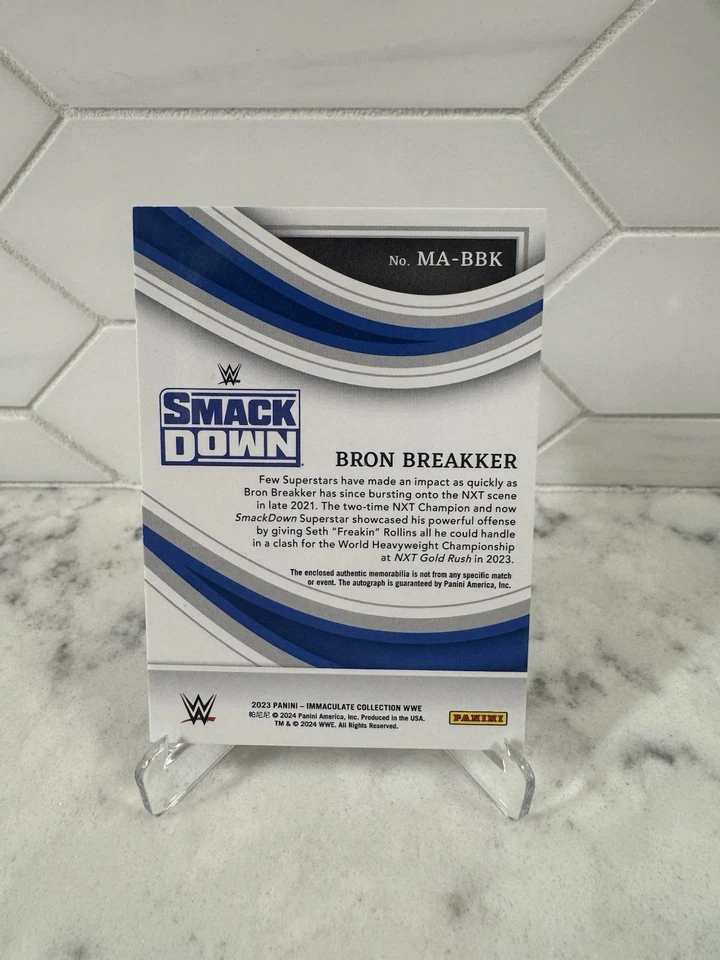 2023 Immaculate Collection WWE Bron Breakker Auto Patch Emerald 3/5 SSP - Image 2 of 4