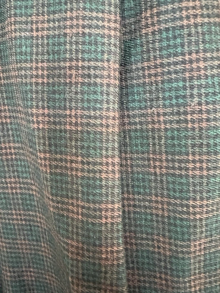 NUEVO Pantalones Para Mujer Vintage 12 Verde Estribo a Cuadros Cintura Alta Grande Retro Años 90 Foto 2 de 4