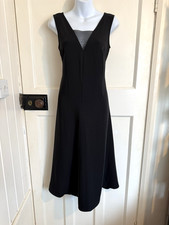 M&S Autograph Dress Black Sleeveless Lace Panel Size 10