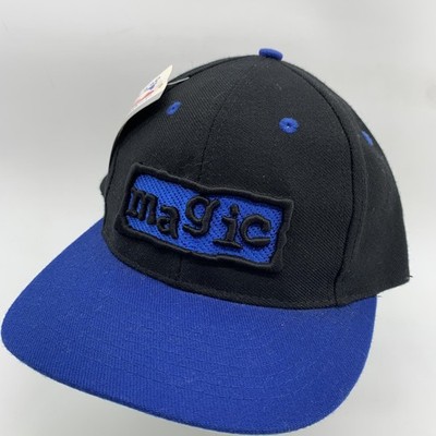 Vintage Orlando Magic Hat Cap Snap Back One Size Mens Black Blue NBA Basketball