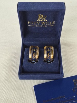 Rare Vintage Maritime 24k Gold Plated Frey Wille Clip Earrings