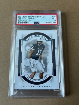 🔵⚪🦁 2024 National Treasure PSA 9 Micah Parsons Blue Century /75 🔵⚪🦁
