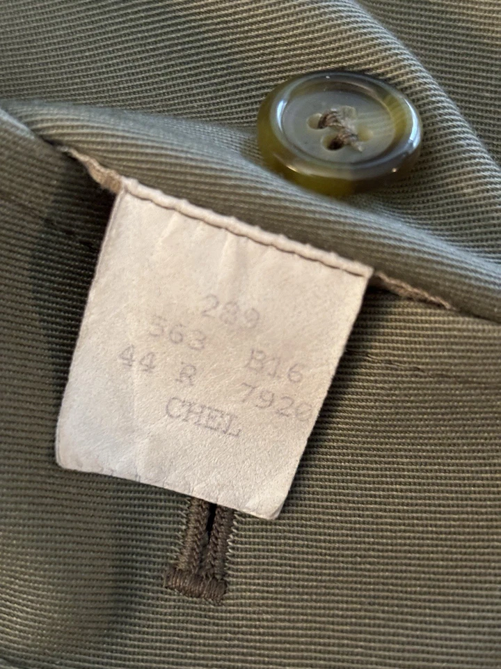 Gabardina para hombre Burberrys’ 44R verde oliva forro de lana azul marino con cremallera Foto 2 de 4