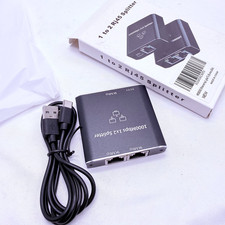 RJ45 Gigabit Ethernet Splitter 1000Mbps LAN Network Internet 1 to 2 Out Adapter