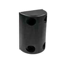 8"x5-1/4"x3-1/2" Rubber Dock Bumper with 4 Hole Impact Resistant Half-Oval