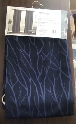 New NIB Thermax Peacock Blue Solid Blackout Curtain, 38 x 96, 2 Pieces Grommet