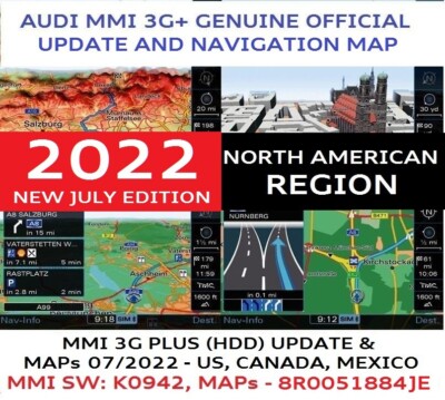AUDI A8, Q3 MMI 3GP, MMI 3G+,(HDD), MMI & NAVI UPDATE 2022 USA, NAR, 8R0060884JE