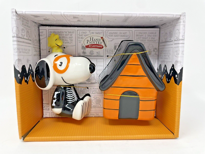 Peanuts Snoopy Woodstock Salt Pepper Shakers Halloween Skeleton