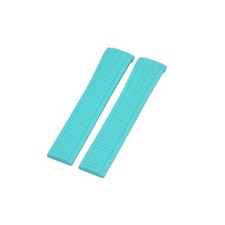 21mm Turquoise Rubber Watch Strap For Patek Philippe Aquanaut 5968G Metal Pin