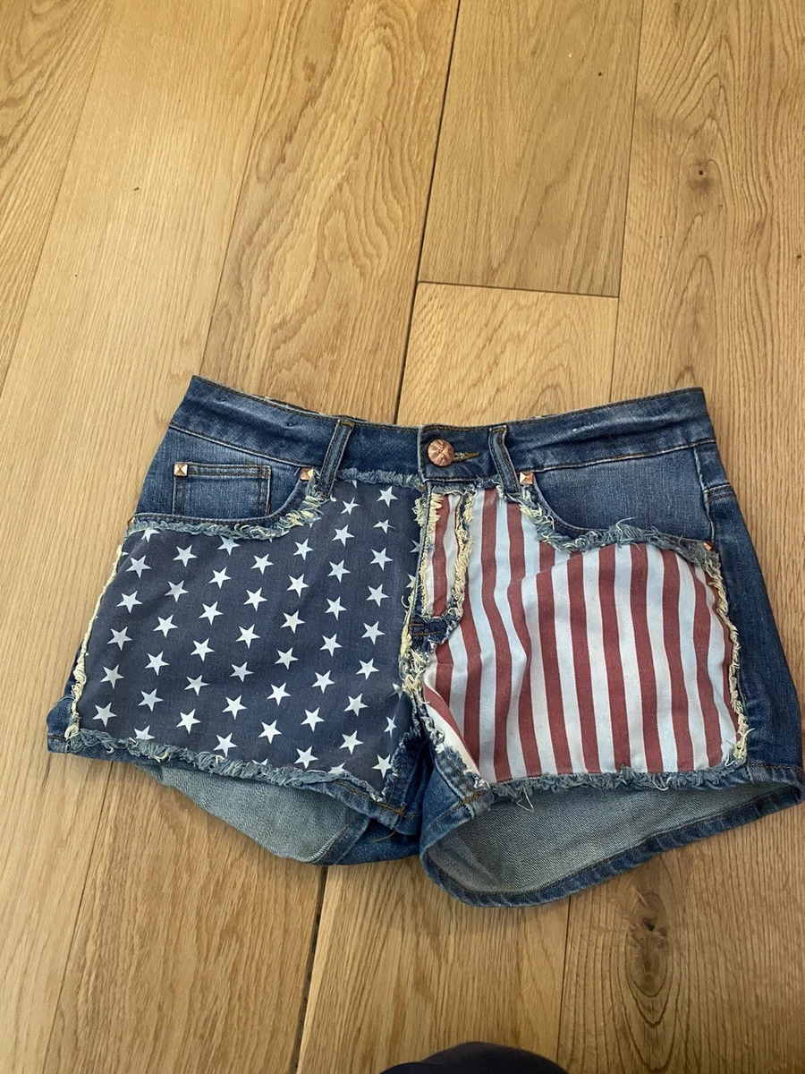 Stars Stripes Denim Shorts Size 10 eBay