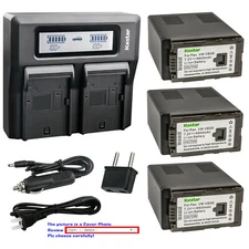 Kastar Battery Dual Fast LCD Charger for Panasonic VW-VBG6 & AG-AF105A AG-HMC40