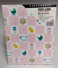 Baby Photo Album 200 Pictures Holds 4x6 or 3.5x5 Pictures Memo For Notes NIP