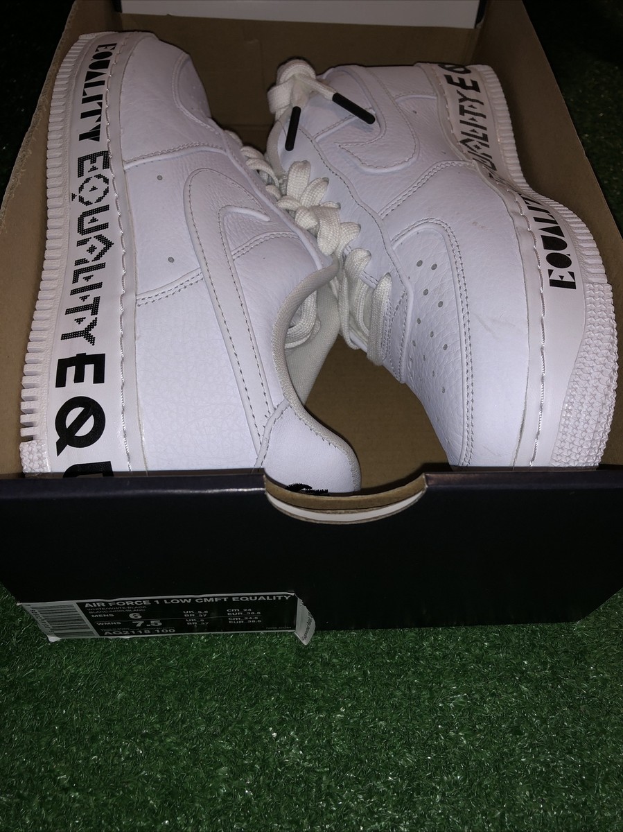 Nike Air Force 1 Low CMFT White Equality Men Size 6 Wmns 7.5  display picture 1