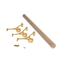 Outwater 8’ Bar Foot Rail Kit – Mount Hardware and Oak Tubing, Brass Finish