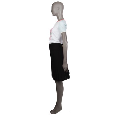 59047 auth CHANEL black silk PLEATED Knee-Length Skirt 44 XL | eBay