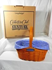 Longaberger Collectors Club 2000 Century Celebration Basket Combo w/ Tie-On