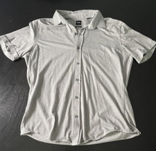 Hugo Boss Sharp Fit Gray Button Up Shirt, Size: XL